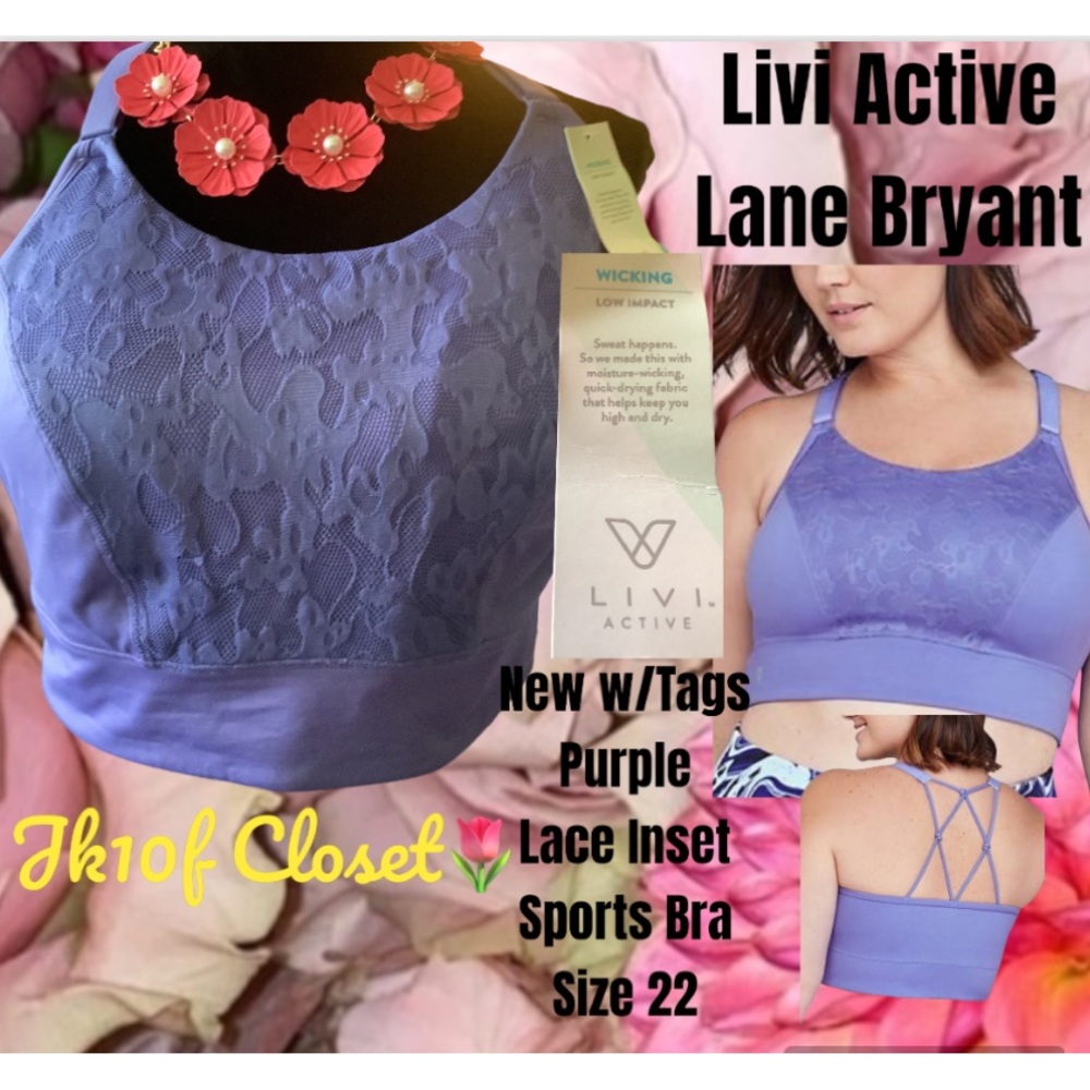 LOWEST🌺 NWT LIVI ACTIVE Sz22 LOW IMPACT SPORTS BRA